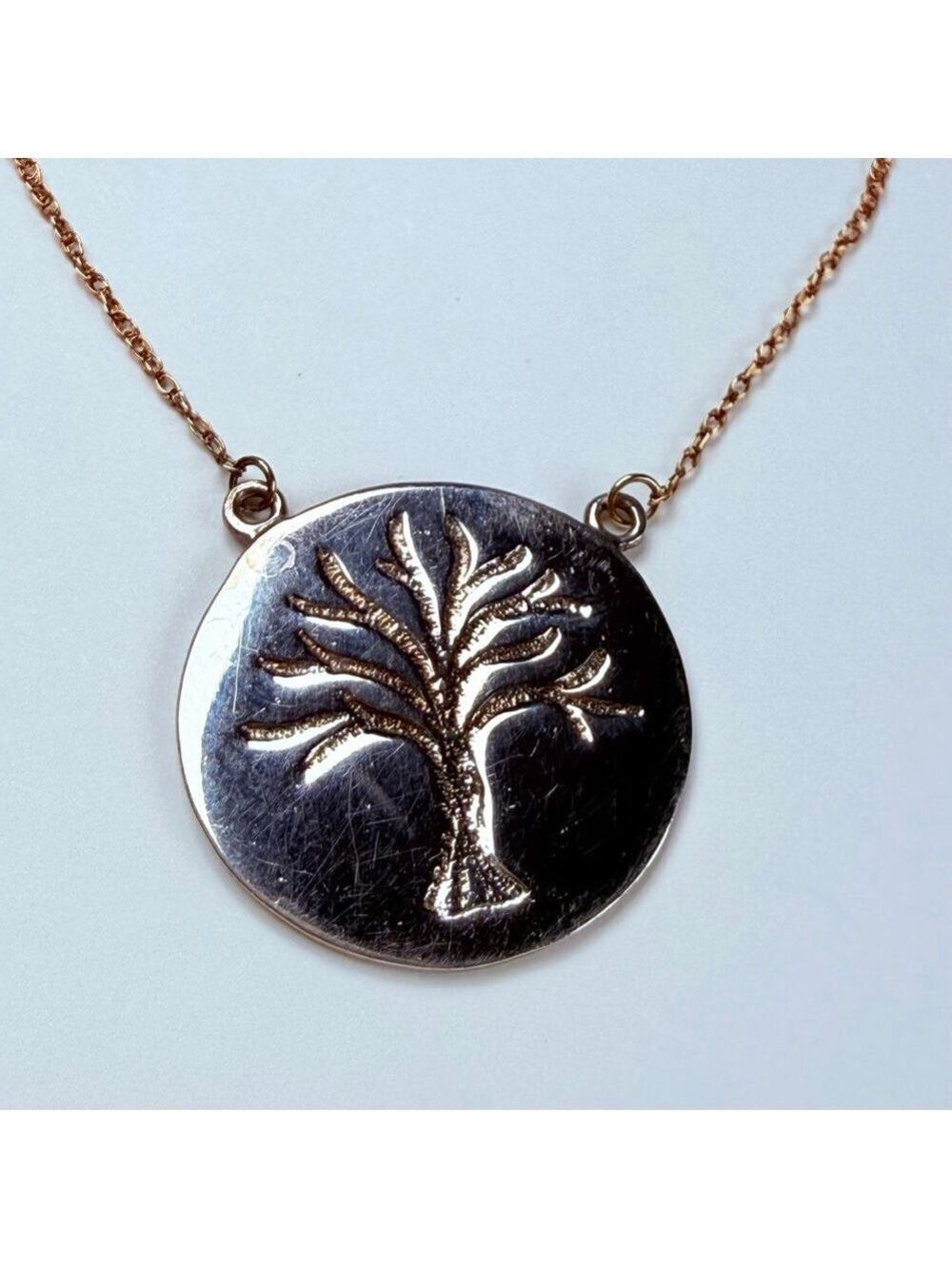 10K Yellow Gold Orogold Love Earth Tree Of Life 925 Medallion Pendant Necklace